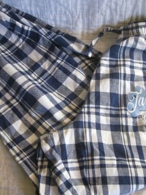 Taylor Swift Navy and White Plaid Lounge Pants Fearless Size Small